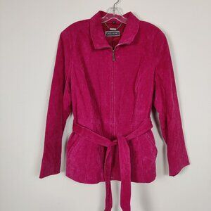 Guillaume Women's Pink Leather Jacket Size 2X Barbiecore Feminine Romantic